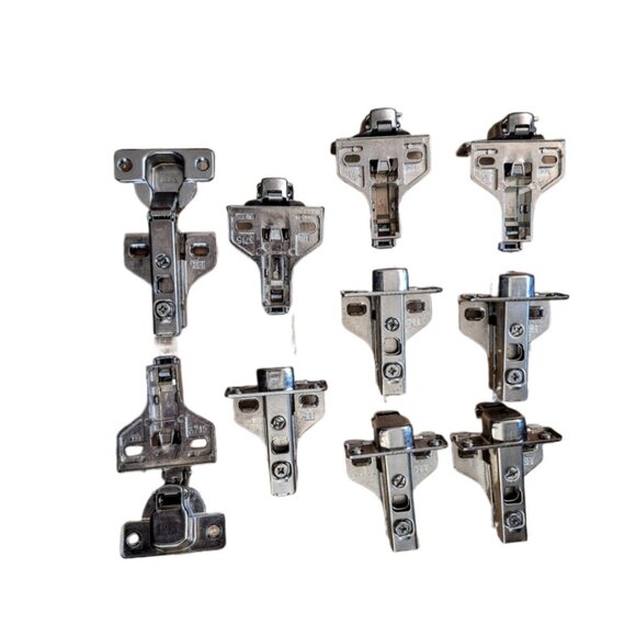Ten Euro Cabinet Hinges 125° Full Overlay Cam Adjustable Self-close Hinge w Plat - Picture 1 of 6